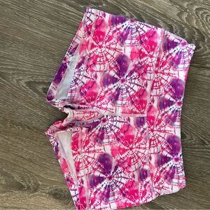 Women's Pink and Purple Tie-Dye Shorts savage spandex